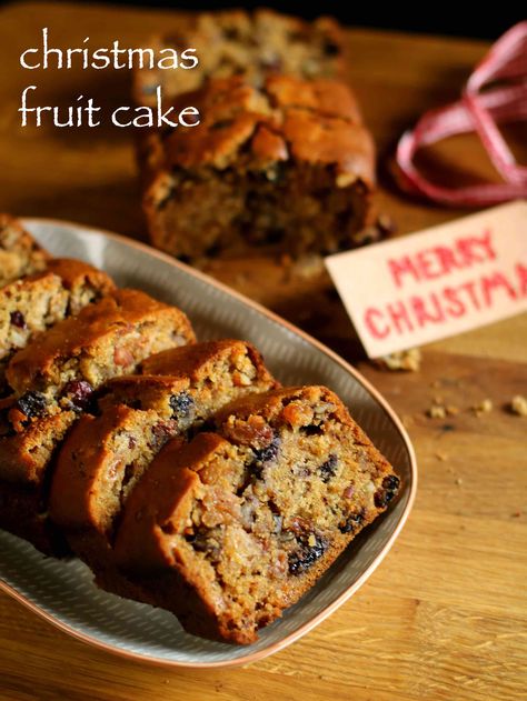 christmas cake recipe | fruit cake recipe | plum cake recipe - http://hebbarskitchen.com/christmas-cake-recipe-plum-fruit-cake/ Christmas Fruits, Eggless Cupcakes, Cake Designing, Best Fruit Cake Recipe, Plum Cake Recipe, Fruit Cake Recipe Easy, Fruit Cake Recipe Christmas, Fruits Cake, Easy Christmas Cake Recipe