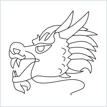 Dragon Head Printable, How To Draw A Dragon Face, Dragon Face Drawing, Dragon Balloon, Dragon Head Drawing, Draw Scenery, Simple Face Drawing, Dragon Chino, Dragon Face