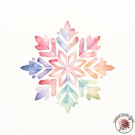 Watercolor Colorful Snowflakes Clipart: Soft Pastel Hues for Winter Crafts, Invitations, Scrapbooking, and Journaling https://digitalduskyrose.etsy.com/listing/1788431028 Bring the magic of winter into your projects with our Watercolor Colorful Snowflakes Clipart! This collection features beautifully hand-painted snowflakes in soft pastel hues, perfect for creating charming winter crafts, holiday invitations, scrapbooking layouts, and journaling pages. These high-resolution images will add a ... Snowflakes Watercolor, Snowflake Watercolor, Painted Snowflakes, Colorful Snowflakes, Watercolor Snowflake, Watercolor Christmas Cards Diy, Butterfly Tattoo Stencil, Snowflake Clipart, Bible Verse Tattoos