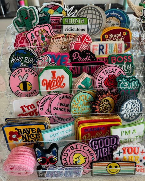 Hat Patches Diy, Four Ever Young Party Theme Boy, Trucker Hat Bar Display Ideas, Trucker Hat Patches, Hat Patch Ideas, Merch Ideas Products, Aesthetic Patches, Small Business Ideas Products, Hat With Patch