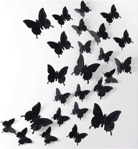 Black butterfly 3D wall stick on decorations Mural Stickers, Halloween Mantel Decor, 3d Butterfly Wall Decor, Diy Wall Decals, Butterfly Wall Decals, Butterfly Decal, 3d Butterfly Wall Stickers, Butterfly Wall Decor, 3d Butterfly