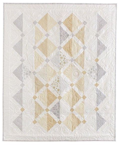 This quilt blends neutrals into a subtle yet elegant display of texture and tone. Easy triangle-squares, a little sashing and cornerstones and you are “making friends” in no time. To create this pretty wall hanging, Wendy Sheppard used triangles that seem to float! Finished Size: 32 1/2” x 39 1/4” Neutral Colored Quilt, Neutral Baby Quilt, Low Volume Quilt, Neutral Quilt, Heart Quilt Pattern, Row Quilt, Quilted Wall Hanging, Quilt Pattern Download, Hanging Quilts