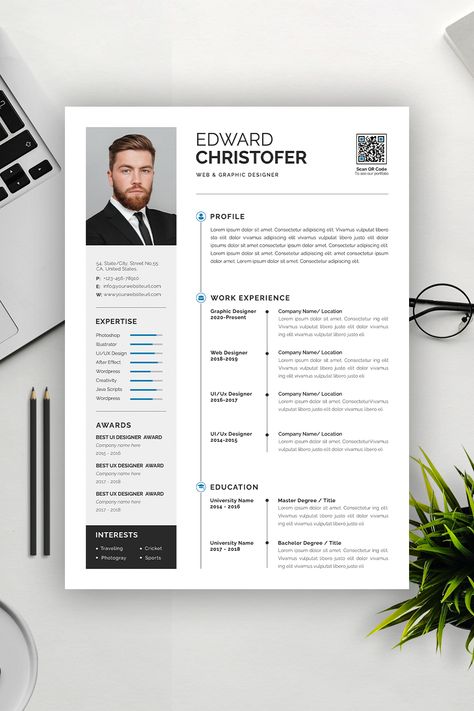 Clean and modern Resume/CV template designed to help you get that great job. All main elements are editable and customizable. You can change images with the smart object. #resume # resumetemplate #cv #resumedesign #Job cleanresume #freebies #minimalresume #professionalresume #resumedesign #psdresume #designerresume #bestcvfomat #jobresume Resume Architecture, Cv Form, Cv Photo, Resume Inspiration, Cv Resume Sample, Architecture Resume, Change Images, Resume Ideas, Minimal Resume