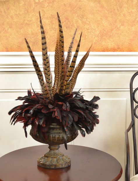 Bold And Exotic Pheasant Feather Floral Arrangement NC122-79 - Click Image to Close Pheasant Feather Decor, Wild Game Dinner, Artificial Silk Flower Arrangements, Feather Arrangements, Sunflower Arrangements, Pheasant Feather, Floral Home Decor, Feather Decor, Pheasant Feathers