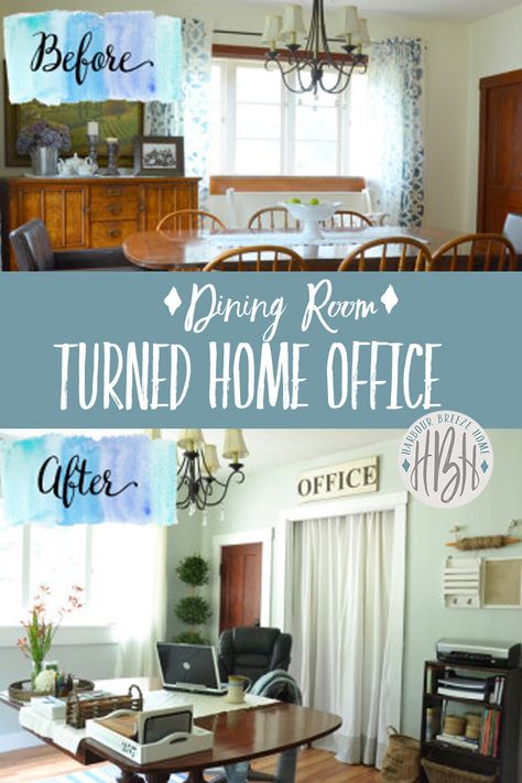 Office Dining Room Design, Dining Room To Office Makeover, Dinning Room Into Office, Dining Room Turned Into Office, Turning Dining Room Into Office, Dining Room Into Sitting Room, Dining Room To Office Conversion, Dining Room Office Combo Ideas, Dining Room Into Office