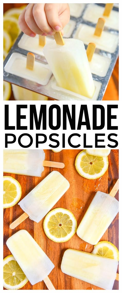 Fresh Lemonade Popsicles are a fun dessert recipe for kids and parents. Make this ice pops recipe with fresh ingredients for a tasty summer treat. Summer Popsicle Recipes, Lemonade Popsicles, Ice Pop Recipes, Sommer Mad, Weight Watcher Desserts, Coconut Dessert, Dessert Recipes For Kids, Nutribullet Recipes, Fun Dessert