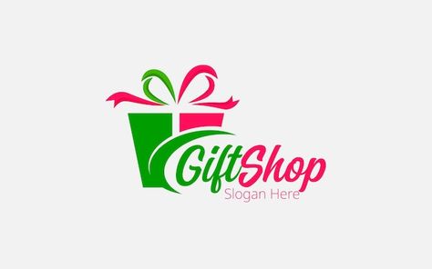 Vector gift shop logo symbol template de... | Premium Vector #Freepik #vector #gift #present #gift-box #present-card Gift Shop Logo Ideas, Gift Logo Design Ideas, Gift Shop Logo Design, Gift Logo Design, Gift Box Logo, Gift Shop Logo, Focus Logo, Present Card, Black Background Design