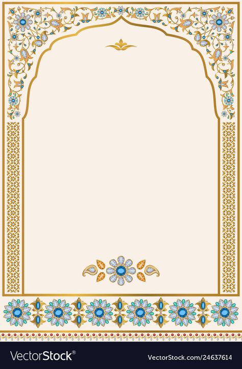 Indian Frames Design, Arabic Invitation Card, Greeting Card Design Templates, Invite Template Design, Indian Wedding Card Template, Invitation Card Design Templates, Indian Frame, Arabic Frame, Floral Wedding Cards