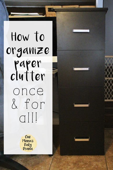 How to organize paper clutter once and for all with a simple file system Filing Cabinet Organization, Paper Clutter Organization, Business Folder, Office Organization Files, File System, Office Organization At Work, Organizing Paperwork, Paper Clutter, Clutter Organization