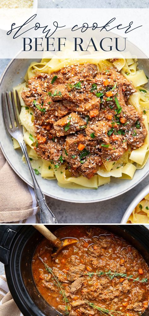 Slow Cooker Beef Ragu, Pasta Calories, Best Healthy Dinner Recipes, Beef Ragu, Pappardelle Pasta, Slow Cooker Pasta, Meal Options, Slow Cooker Roast, Beef Pasta