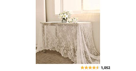 Amazon.com: QueenDream White Lace Tablecloth 60 X120 Inch Vintage Wedding Lace Tablecloths Lace Table Cover for Home Outdoor Party Fall Table Decorations : Home & Kitchen Lace Tablecloth Wedding, Lace Wedding Decorations, White Table Cover, Valentine Table, Valentine Table Decorations, White Lace Fabric, Rustic Wedding Reception, Country Wedding Decorations, Wedding Tablecloths