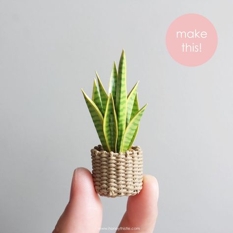 Jungalow Decor, Paper Plants, Tiny Plants, Tanah Liat, Miniature Plants, Mini Plants, Tiny House Decor, Miniature Diy, Barbie Diy