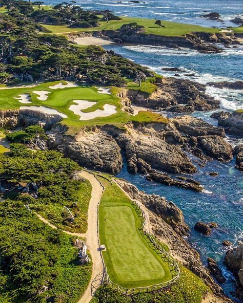 Cypress Point Club ⛳️ Hole 15 📸 @channingbenjaminphotography  #sunmountaingolf #golfcourse #golfcoursebucketlist Bandon Dunes Golf, Pebble Beach California, Golf Course Photography, Top Golf Courses, Augusta National Golf Club, Golf Course Wedding, Best Golf Courses, Beach Golf, Golf Digest