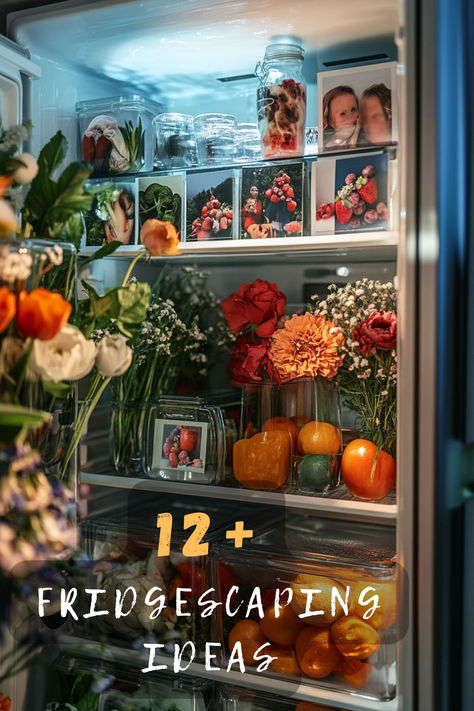 Eager to style your fridge like a pro? Click to explore 14 fridgescaping tips that enhance aesthetics and functionality! 🌟🥕 #FridgeStyle #HomeDecor #CreativeOrganization #KitchenTips #StylishStorage Fridge Interior Design, Fridgescaping Aesthetic, Fridge Interior, Fridge Aesthetic, Refrigerator Decor, Fridge Decor, Creative Organization, Fridge Storage, Add Personality