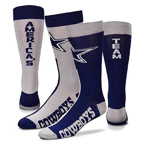 Dallas Cowboys Big Top Mismatch Socks - Medium Dallas Cowboys Shoes, Mismatched Dresses, Cowboy Shoes, Footwear For Men, Blue Socks, Big Top, Dress Socks, Cool Socks, Men Shoes Size