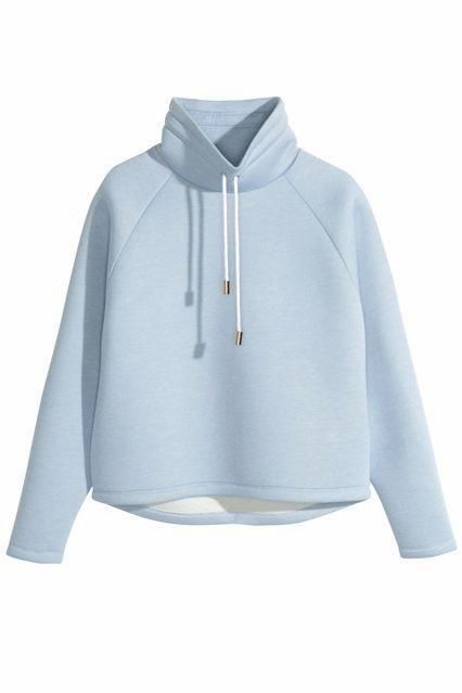 Scuba Sweater, Curved Hem Shirt, Light Blue Top, H&m Top, H&m Shirts, Light Blue Shirts, Sweatshirt Women, Raglan Shirts, Affordable Clothes