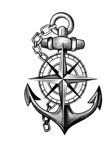 Compass And Anchor Tattoo Design, Small Nautical Tattoo, Tattoo Compass Design, Compas Tattoo, Anchor Compass Tattoo, Compass And Map Tattoo, Anchor Drawings, Baby Memorial Tattoos, Feather Tattoo Colour