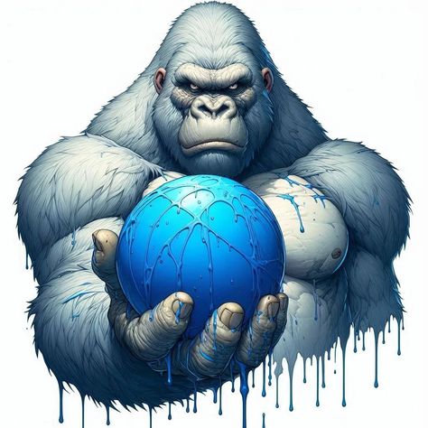 Awesome Wallpapers, Blue Ball, Weird Things, Art Idea, King Kong, Blue Paint, Design Photography, Team Logo, Character Art