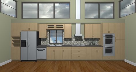 Straight Line Kitchen - closest design to what we want | Straight kitchen, Kitchen layouts with island, Kitchen Line Kitchen Layout, Straight Line Kitchen, Island House Plans, Line Kitchen, Best Kitchen Layout, Kitchen Layouts With Island, Kitchen Layout Plans, Kitchen Designs Layout, Kitchen Ceiling