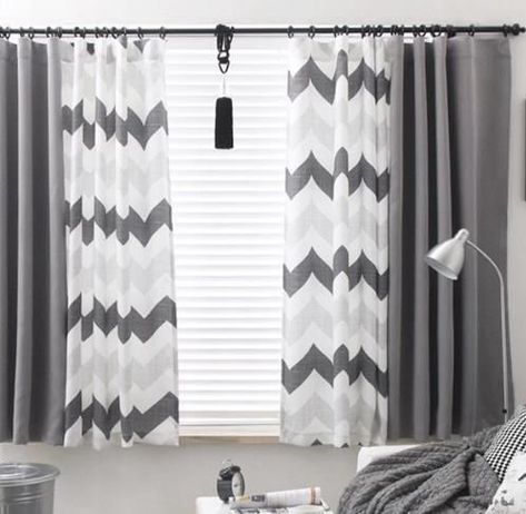 Chevron Curtains, Curtains White, Curtains Living Room Modern, Scandinavian Design Living Room, Curtains Ideas, Living Room Decor Curtains, Funky Home Decor, Grey Curtains, Custom Drapes