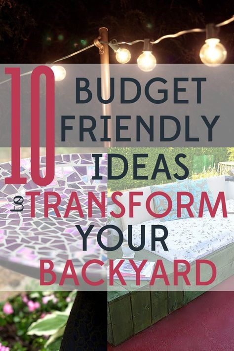 10 Budget-Friendly Ideas To Transform Your Backyard Large Backyard Landscaping, Diy Outdoor Table, Easy Backyard, Large Backyard, Backyard Diy Projects, Backyard Pool Designs, Diy Yard, Budget Backyard, Backyard Makeover