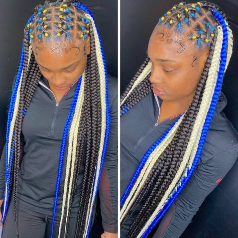 20 Beautiful Criss-Cross Box Braids Hairstyles With Rubber Bands – Coils and Glory Rubber Bands In Front Box Braids In Back, Rubber Band Fulani Braids, Criss Cross Hairstyle Rubber Bands Natural Hair, Rubber Band Braids Hairstyles, Cross Rubber Band Hairstyles, Box Braids With Rubber Bands, Criss Cross Hairstyle Rubber Bands, Braids 2022, Hair Braid Band