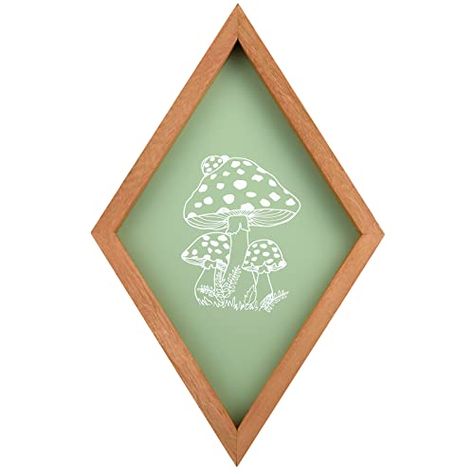 Sage Green Office Decor, Mushroom Aesthetic Art, Green Office Decor, Mushroom Wall Decor, Mushroom Aesthetic, Pallet Wall Decor, Diy Pallet Wall, Green Mushroom, Mushroom Poster