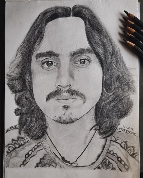 Pencil sketch of aditya gadhavi. Well known as a gujarati folk singer. Time laps video link is hear attached you tube channel - Nayan lakum art Aditya Gadhvi, Pencil Sketch, To Draw, Male Sketch, Pencil, Sketch, Drawings, Art