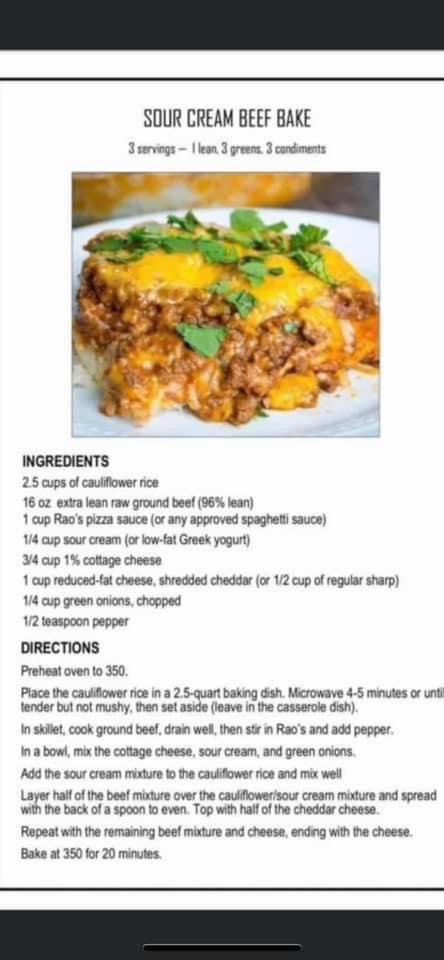 Sour Cream Beef Bake, Buffalo Chicken Dip Easy Recipes, Beef Bake, Lean Dinners, Healthy Sour Cream, Green Diet, Lean Protein Meals, Creamed Beef, Clean Eating Plans