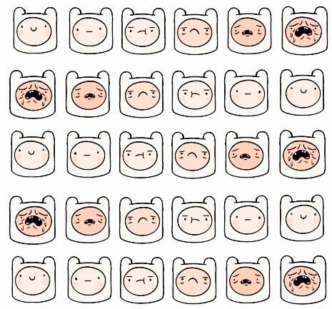 Adventure Time Finn Expressions, Adventure Time Hairstyles Drawing, Adventure Time Facial Expressions, Adventure Time Pose Reference, Adventure Time Style Character, Adventure Time Base Drawing, Adventure Time Face Expressions, Adventure Time Expressions, Adventure Time Art Style Reference