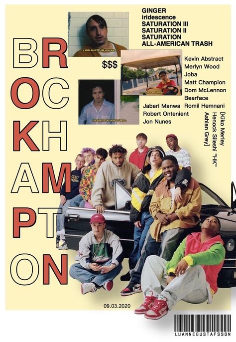 made by me, added everyone's name and all the albums. Inspired in an amazon poster   #brockhampton #poster #fanmade #kevinhart  #iridescent Brockhampton Poster, Bedroom Wall Collage, Fan Poster, Music Poster Design, Artist Wall, Dorm Posters, Movie Poster Wall, Picture Collage Wall, Album Cover Art