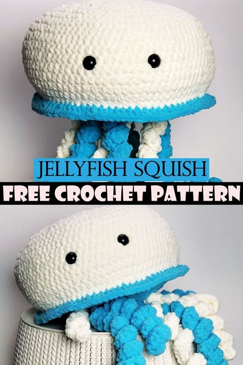 Jellyfish Squish Crochet Jellyfish, Crocheted Jellyfish, Marine Ecosystem, Jelly Fish, The Marine, Ecosystem, Jellyfish, Amigurumi Pattern, Free Crochet Pattern