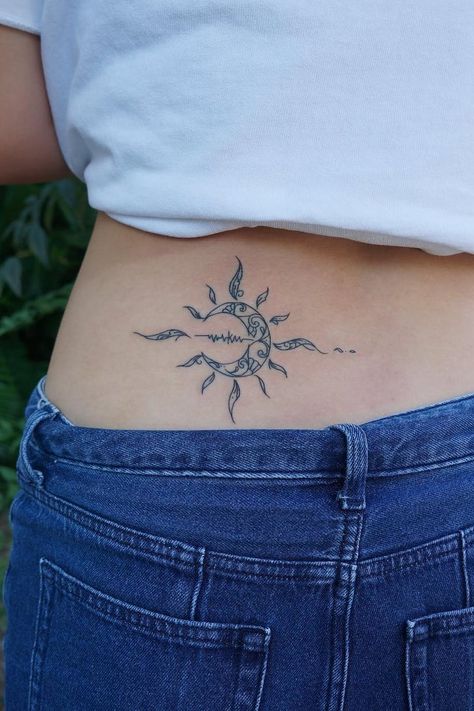 Lower-Back Tattoo Ideas and Inspiration Lower Back Female Tattoos, Side Lower Back Tattoos, Unique Lower Back Tattoos Women, Spiritual Lower Back Tattoo, Lower Back Side Tattoos For Women, Lower Chest Tattoos For Women, Lower Side Back Tattoo Women, Lower Back Side Tattoo, Unique Lower Back Tattoos