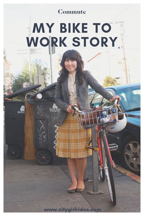 My Bike To Work Story And Tips To Help You Get Started. #cycling #commute Bike Commuter Style, Bicycle Fashion Women, Commuter Bike Style, City Bike Style, Bike Riding Outfit, Urban Bike Style, Commuter Cycling, Bike Commuting, Bike To Work