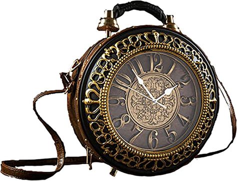 Amazon.com: Pu Leather Handbags Fashion Real Clock Shoulder Bag Casual Women Evening Crossbody Bags,Retro Vintage Steampunk Female Messenger Bags for Women Girls (B) : Clothing, Shoes & Jewelry Steampunk Female, Snake Print Bag, Louis Vuitton Felicie Pochette, Steampunk Women, Vintage Steampunk, Gold Baroque, Michael Kors Tote Bags, Handbags Fashion, Brown Shoulder Bag