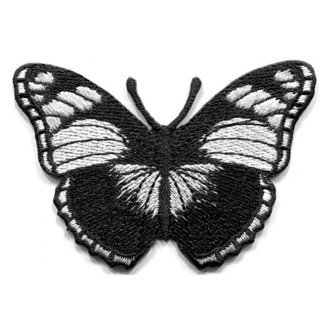 Welcome to llbangkokll2015 Black Butterfly Patch Crewel Embroidery Needle Ironing Press Cloth Bag Decor   Description Description: One new pair of matching rose bouquet design embroidered iron-on patches. Ideal for adorning your jeans, hats, bags, jackets and shirts.   Iron-On Instructions Spray water on back of patch Place patch on garment Set iron temperature on "cotton" Dry Heat, No Steam, please! Cover patch with a piece of damp cloth Iron for 30 to 40 seconds Turn garment inside out and iro Senior Jackets Patches Ideas, Embroidery Patches Designs, Jacket With Patches, Iron On Patches Ideas Clothes, Iron On Patch Ideas Clothes, Alt Patches, Moths Embroidery, Black Butterfly Embroidery, Black Denim Jacket Patches