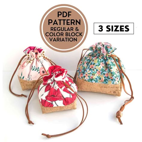 How to Make a Flat, Square Bottom Drawstring Dice Bag (Free Pattern) - MindyMakes Square Bottom Bag Pattern, How To Sew A Square Bottom Bag, Flat Bottom Drawstring Bag Pattern, Dnd Dice Bag Pattern, Draw String Bag Pattern Free, Dice Bag Pattern Sewing, Dice Bag Sewing Pattern, Diy Money Bag, Bucket Bag Pattern Free