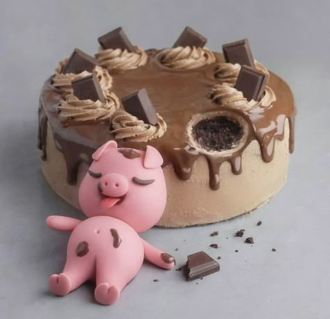 Piggy Cake, Tårta Design, Crumb Cakes, Cake Designs For Kids, Pig Birthday Cakes, Mini Torte, Designer Cakes, Fun Cakes, Pig Cake