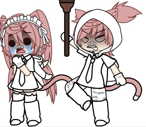 Twins Gacha Life, Twin Gacha Life Oc, Matching Gacha Outfits, Gacha Life Matching Outfits, Matching Gacha Life Outfits, Ideas Con Papel, Gacha Couple, Gacha Life Sleep Outfits, Gachalife Girl Outfits