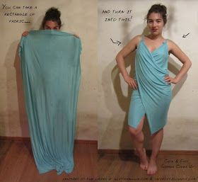 Artsy Fartsy DIY: DIY: A Rectangle into a Swimsuit Cover Up Diy Beach Cover Up, Beach Dresses Diy, Swimsuit Coverup Ideas, Diy Wrap Dress, Beach Wrap Dress, Diy Swimsuit, Swimsuit Wrap, Diy Beach, Popular Diy