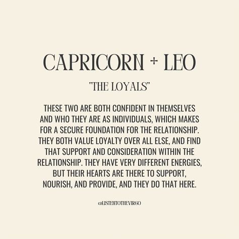 Capricorn Love Compatibility + What Works 💚 #Listentothevirgo Capricorn And Leo Compatibility, Capricorn Love Compatibility, Leo Compatibility, Capricorn Compatibility, Capricorn Star Sign, Capricorn Sun, Capricorn Leo, Aquarius Moon, Capricorn Love