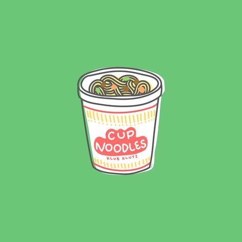 Cup Of Noodles Drawing, Noodles Drawing, Noodle Illustration, Noodles Illustration, Cup Of Noodles, Japan Kawaii, Cup Noodles, Food Illustrations, O Clock