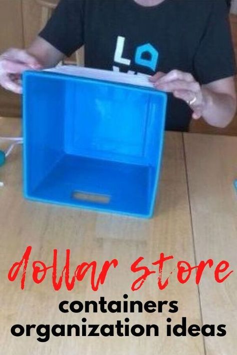 Dollar Store Tin Buckets, Decorating Storage Bins, Dollar Store Bins Organizing Ideas, Dollar Store Storage Ideas, Dollar Tree Storage Ideas, Decorate Plastic Bins, Diy Storage Bins, Storage Basket Ideas, Dollar Store Storage