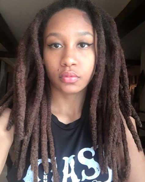 Thick Locs  Thick Dreads Wick Locs, Locs Thick, Thick Dreads, Dyed Locs, Freeform Locs, Thick Locs, Dread Locks, Twisted Hair, Beautiful Locs