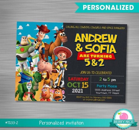 Story Invitation, Toy Story Invitations, Invitation Diy, Toy Story Birthday Party, Birthday Flyer, Invitations Diy, Toy Story Birthday, Toy Story Party, Party Toys