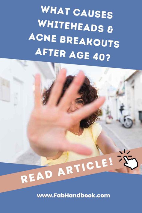 Whiteheads, wrinkles and aging - oh my! Is your skin playing a cruel joke on you? Here are the surprising culprits behind after 40 breakouts! Acne At Age 40, Acne Breakout, Hormonal Acne, Aging Skin, Wrinkles, Acne, Skin Care Tips, Skin