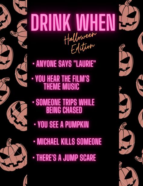 Scary Movie Drinking Games, Scream Drinking Game, Halloween Movie Drinking Games, Horror Movie Drinking Game, Slasher Party, Bingo Movie, Halloween Drinking Games, Movie Drinking Games, Horror Themed Party