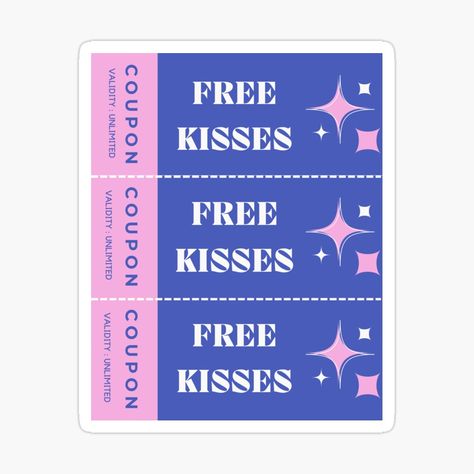 Coupons Free Kiss, Free Kisses Coupon, Coupon Sticker, Free Kiss, Free Kisses, Writing Inspiration Prompts, Free Coupons, Writing Inspiration, Personalized T Shirts