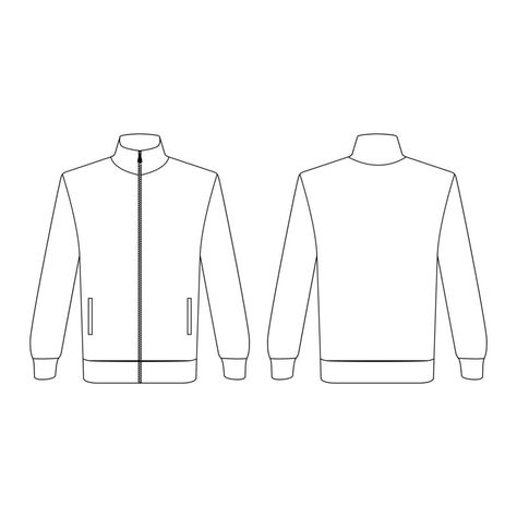 Template tracksuit vector illustration flat outline template clothing collection top Tracksuit Template, Flat Sketch Template, Guy Lafleur, Fashion Development, Fashion Knowledge, Fashion Flat Sketch, Jacket Drawing, Outline Template, Sketch Template