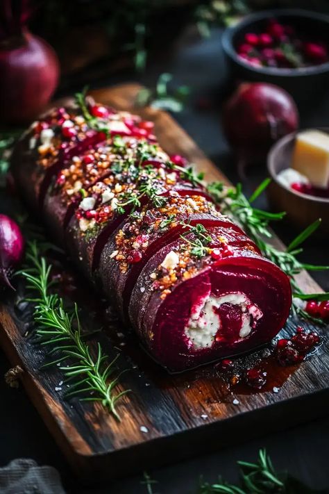 Roasted Beet Goat Cheese Log is a vibrant, creamy appetizer perfect for parties. Wow your guests with this easy recipe! Try it today. Beets Goat Cheese Pistachios, Mens Party Food, Beet Recipes Roasted, Beet And Goat Cheese Appetizer, Beet Appetizer Recipes, Beet Appetizer, Roasted Beets With Goat Cheese, Beets With Goat Cheese, Husband Casserole